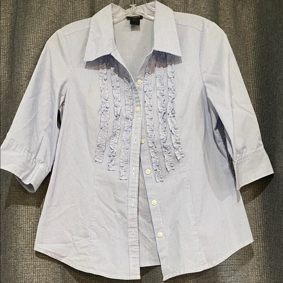 Ann Taylor Tops - Ann Taylor Light Blue Ruffle Blouse